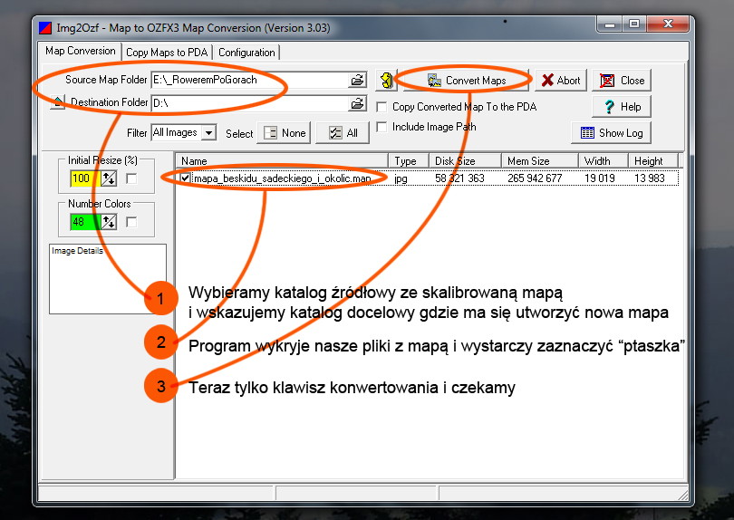 konwertowanie mapy rastrowej fo formatu Oxiexplorere lub Androzic'a
