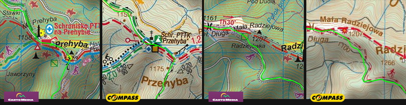 Beskid Sądecki - Pasmo Radziejowej - porównanie 