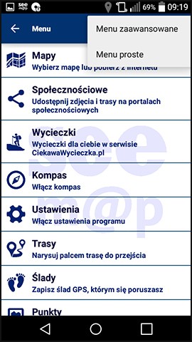 SeeMAP interfejs użytkownika