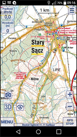 SeeMAP ekran gwny z map Compass - Beskid Sdecki