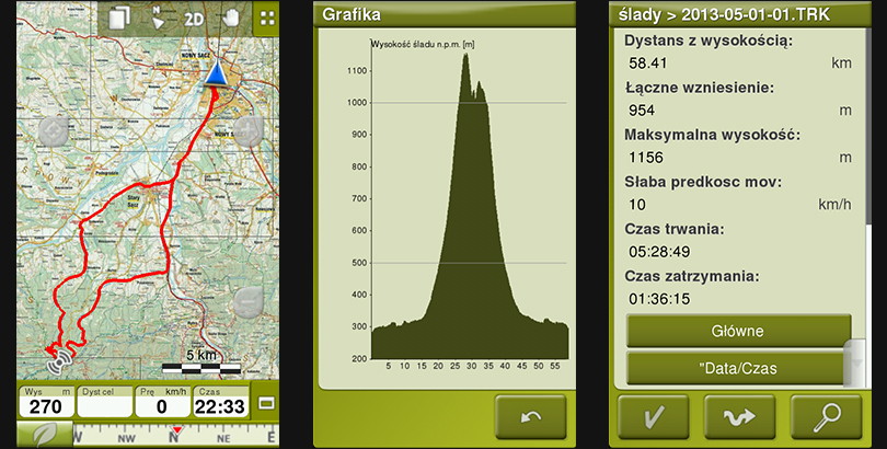 nawigacja GPS Sportiva Plus TwoNav - ślady GPS