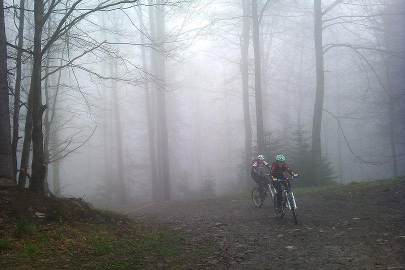 podjazd na Hal abowsk na rowerze - Beskid Sdecki