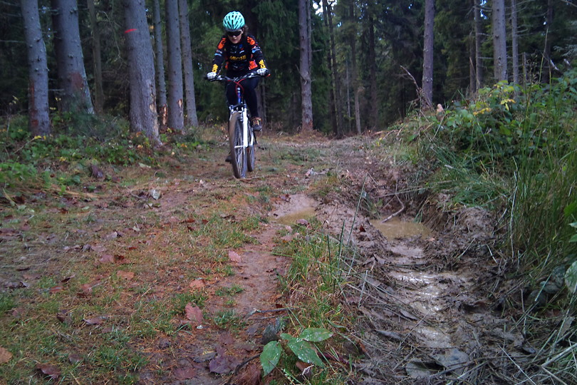 niebieski szlak zmieniamy na ty na rowerze przez Beskid Niski w kierunku Barwinaka i Pustej